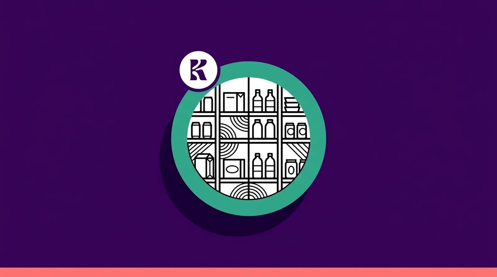 Minimalist line illustration of a double-row store shelf with the Microsoft logomark, representing Bing's sponsored product carousel test in shopping search results.