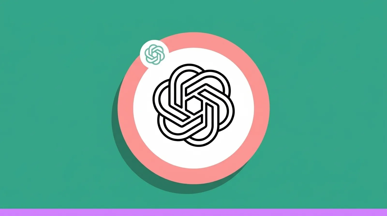 Minimalist line illustration of two speech bubbles forming a conversation with the OpenAI logomark, representing OpenAI Smartly ads and conversational advertising inside ChatGPT.