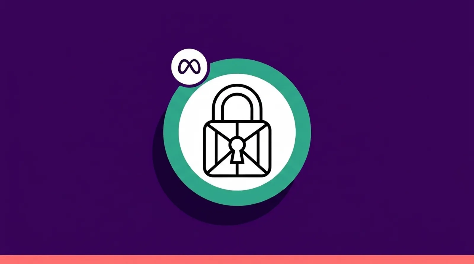 Minimalist line illustration of a closed padlock with the Meta logomark, representing Muse Spark, Meta's new AI model powering Meta AI across its social platforms.