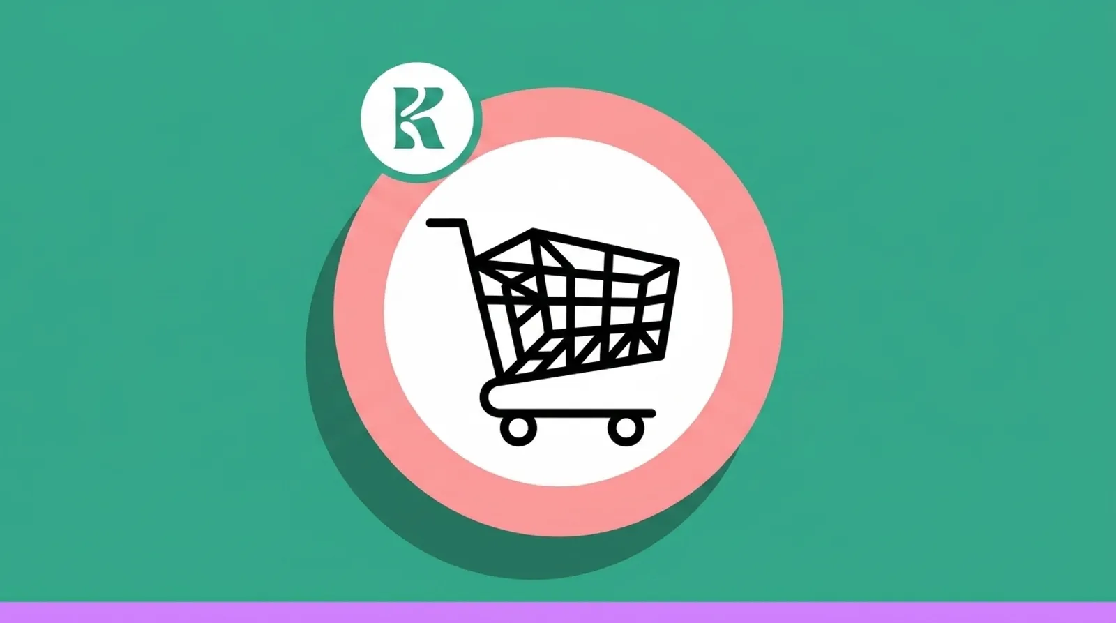 a minimalist line illustration of a shopping cart with the Microsoft logomark.
