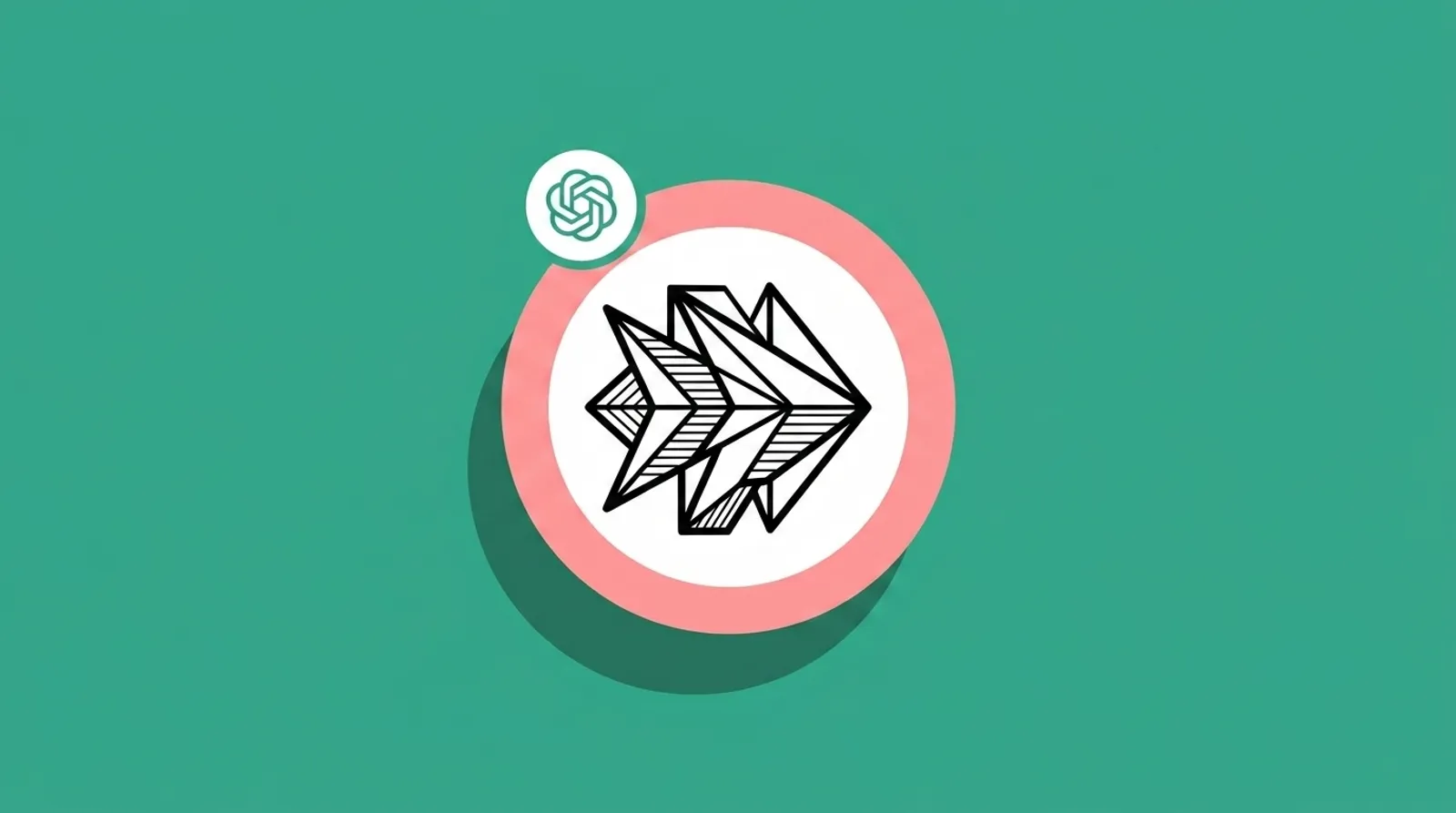 a minimalist line illustration of a call-to-action button with the ChatGPT logomark.
