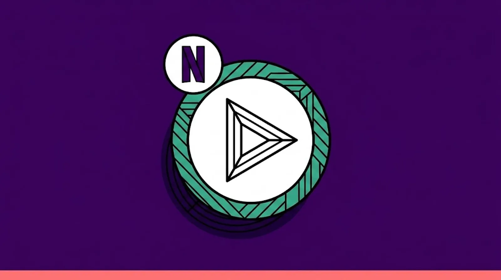 a minimalist line illustration of the play button with the Netflix logomark.