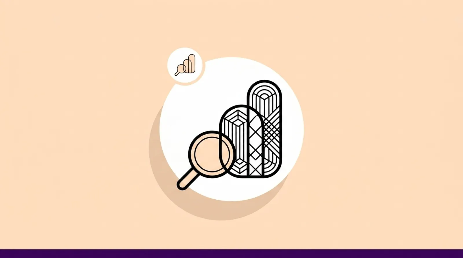 a minimalist line illustration of the bar chart with the Google logomark.