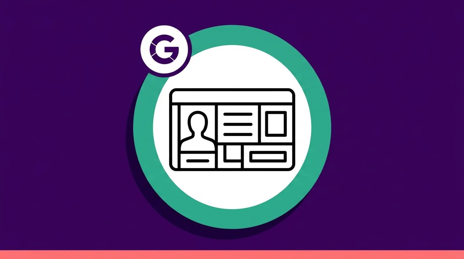 a minimalist line illustration of the identification card with the Google logomark.