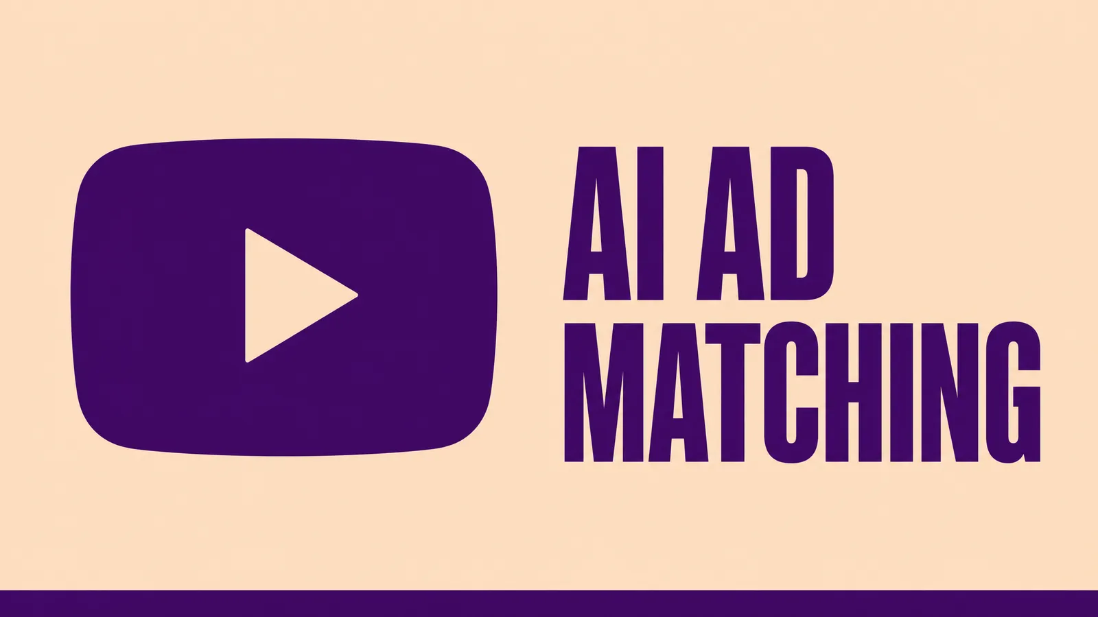 a minimalist line illustration of a YouTube interface with an AI tool connecting video thumbnails into a sponsored content bundle with the YouTube logomark.