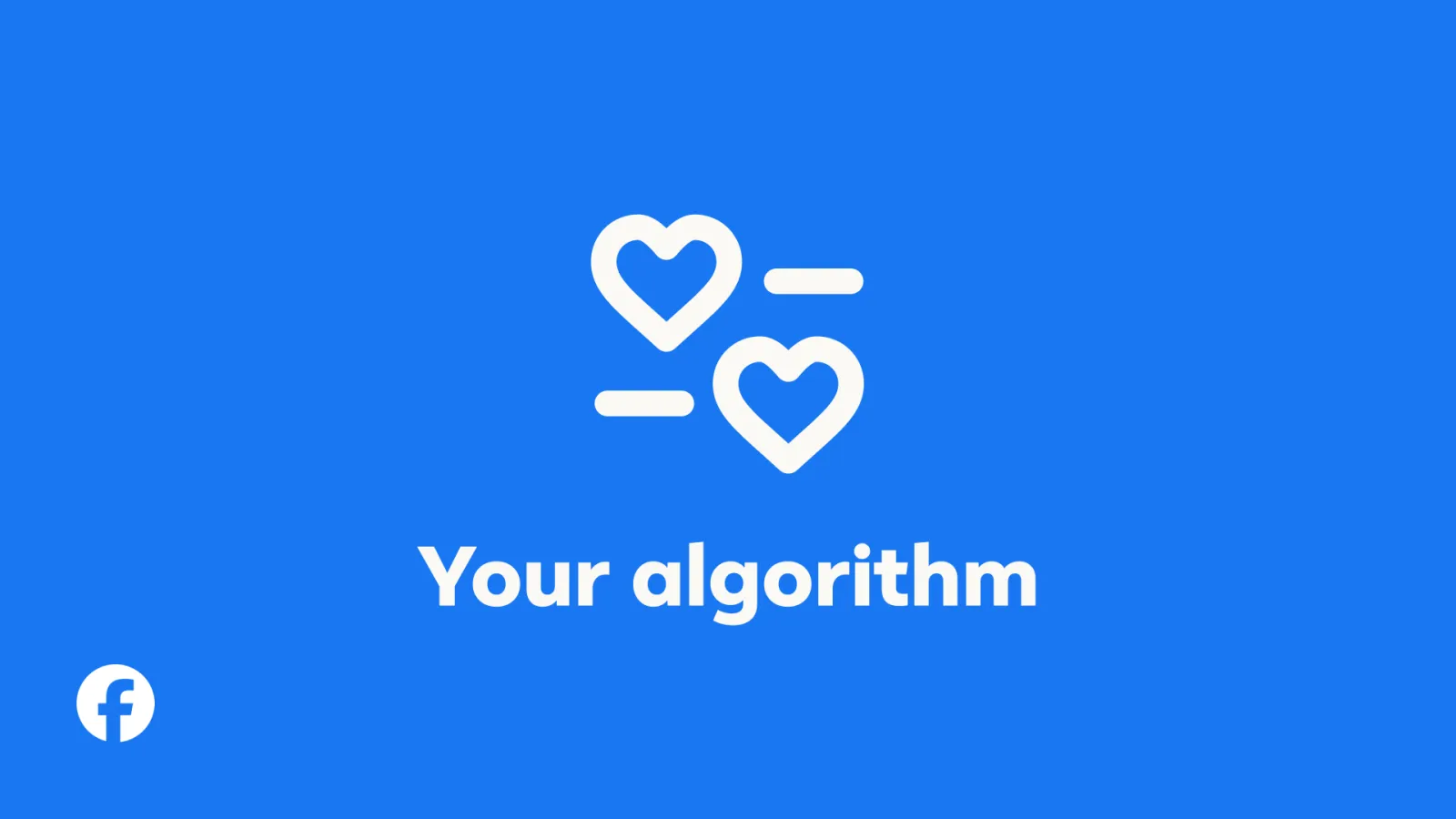 Your algorithm logo on a blue Facebook background