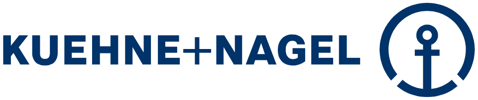 Kuehne + Nagel company logo with stylized anchor symbol.
