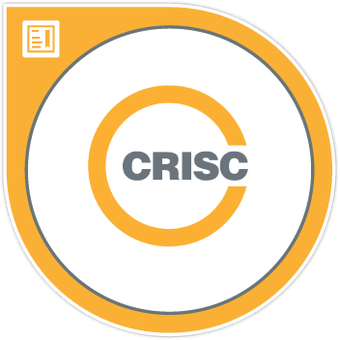 CRISC certification badge with orange and white design, featuring the acronym CRISC in the center.