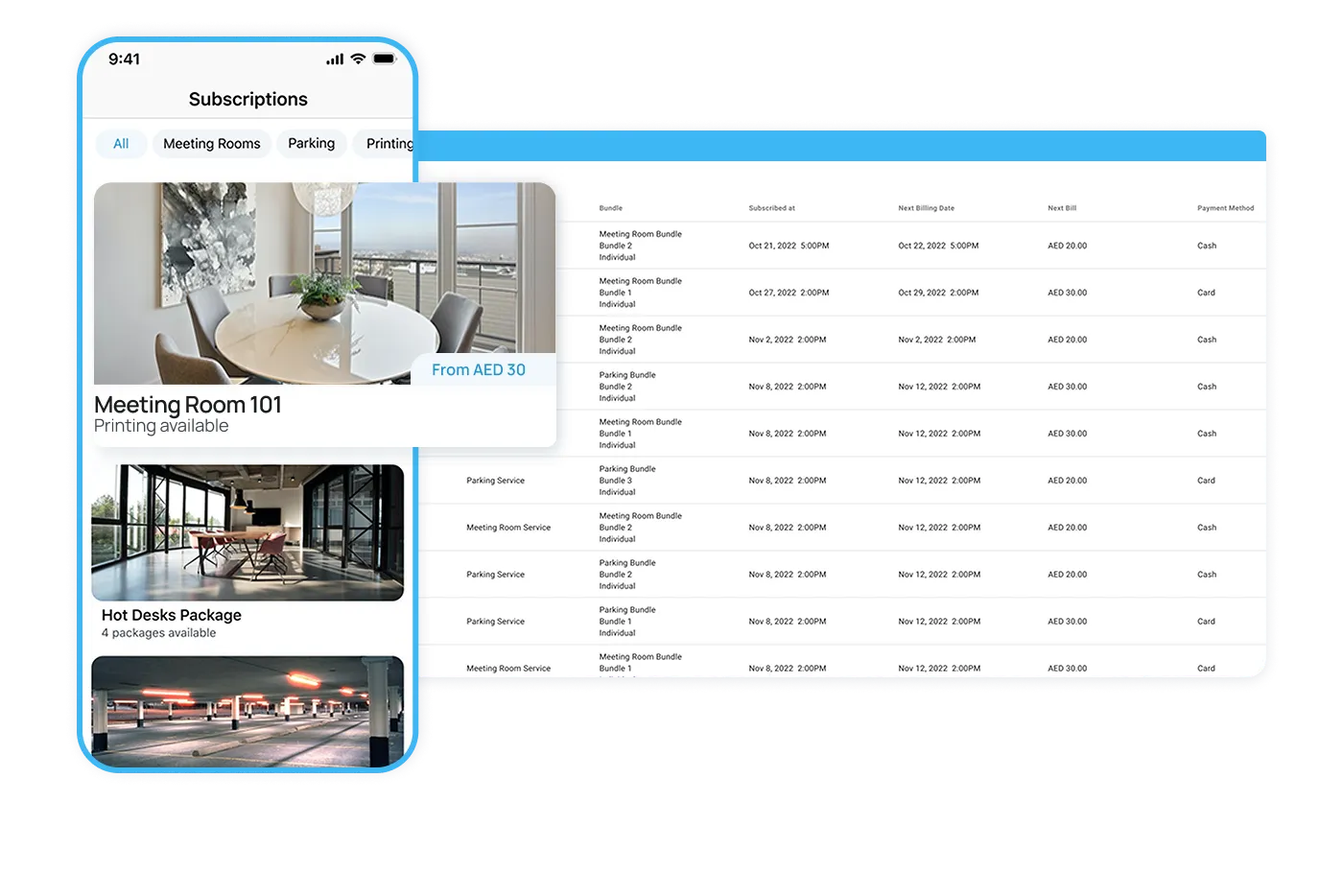 Dashboard mockup