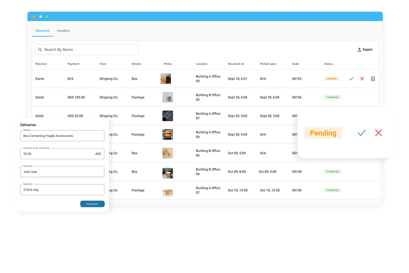 Dashboard mockup