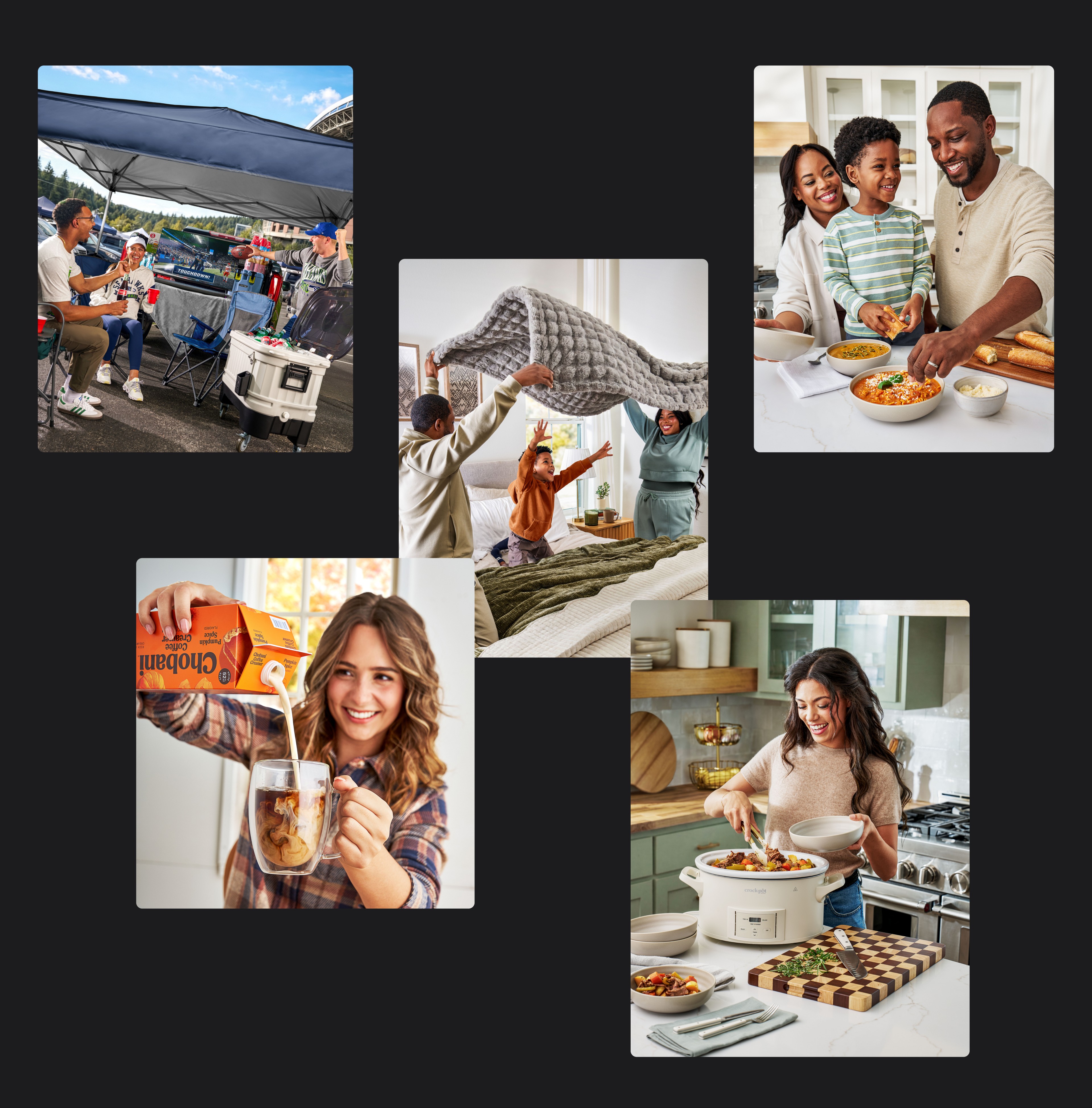 Collage of September Instant Savings Book lifestyle scenes