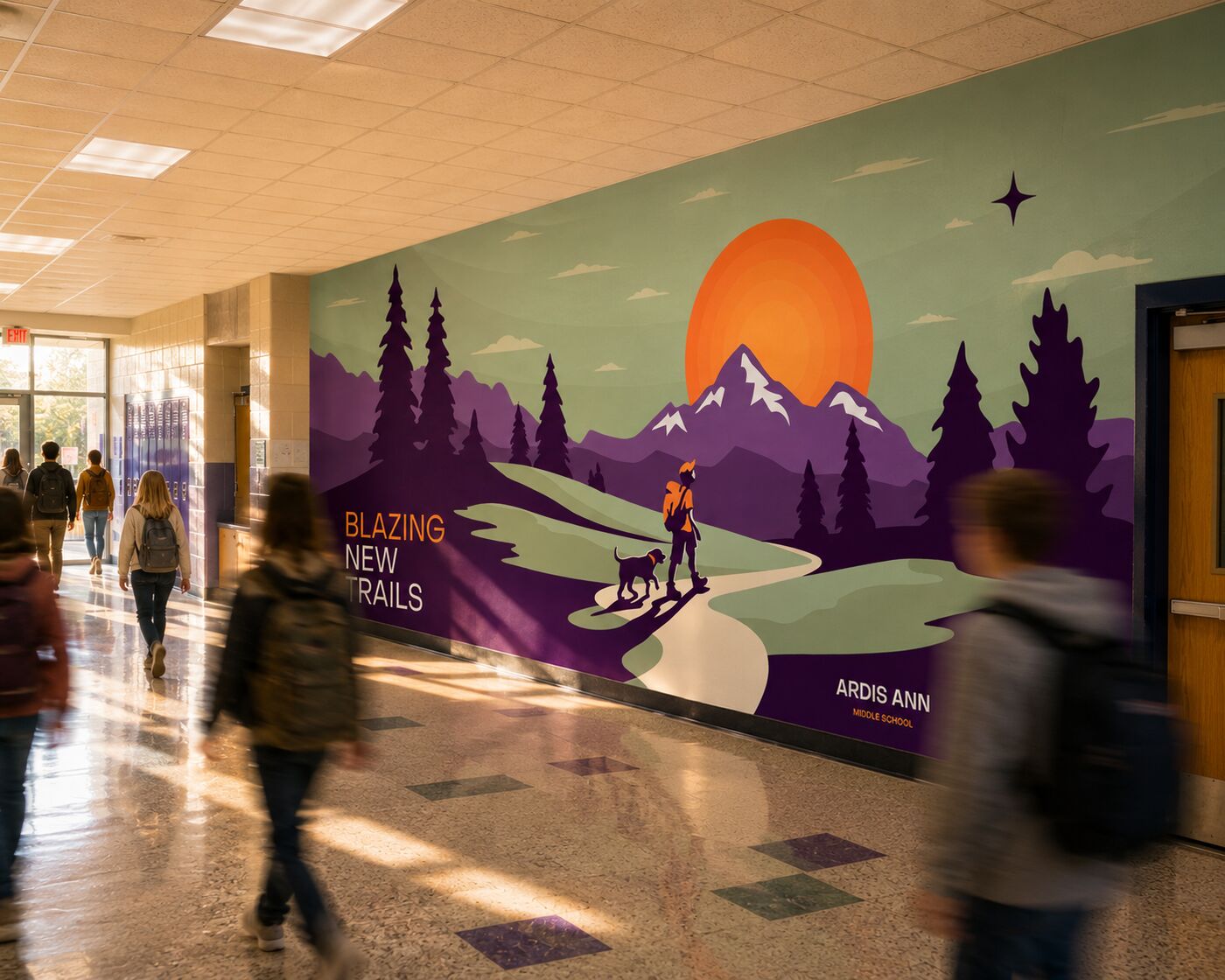In the hallway
