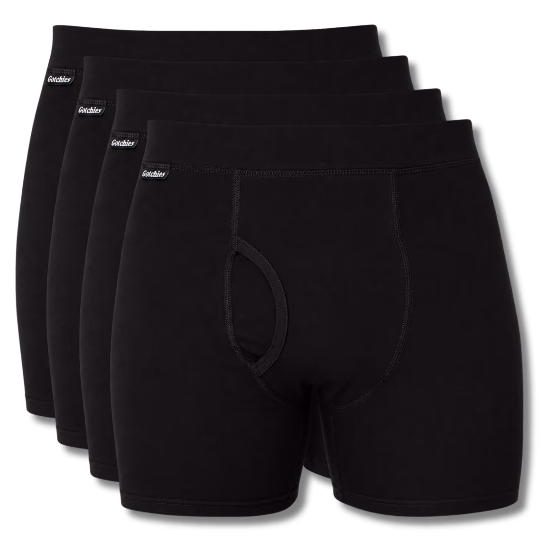 Gotchies Organic Cotton Boxer Briefs — Grey 4-Pack