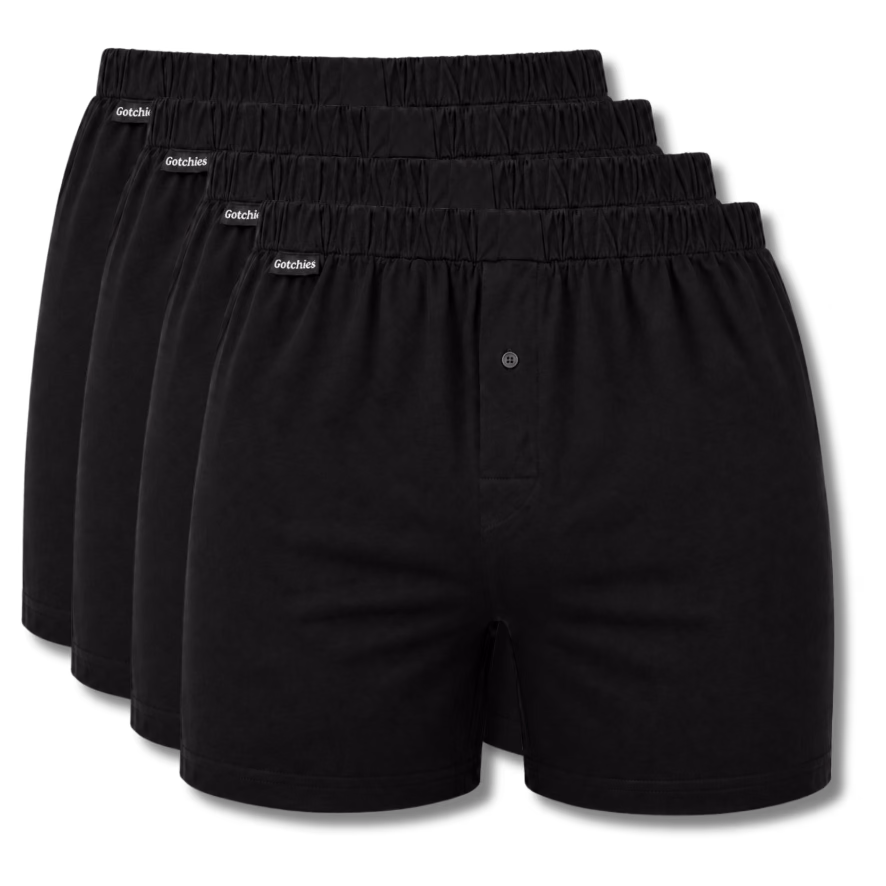 Gotchies Organic Cotton Boxers 2.0 — Black 4-Pack