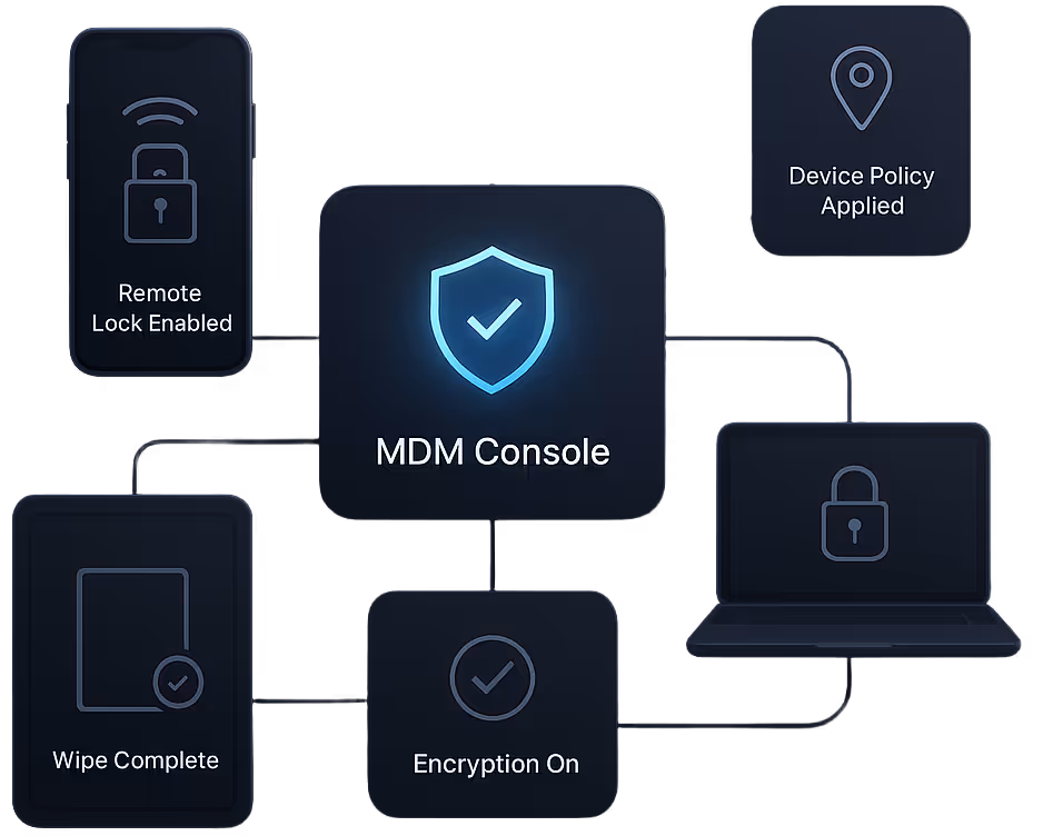 Image illustrating different benefits of MDM management