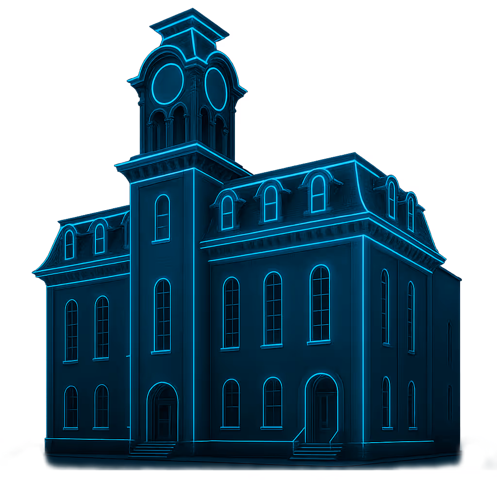Illustration of Wingham, Ontarios townhall