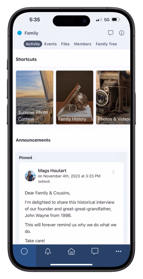 familyOS - iPhone with spaces feature