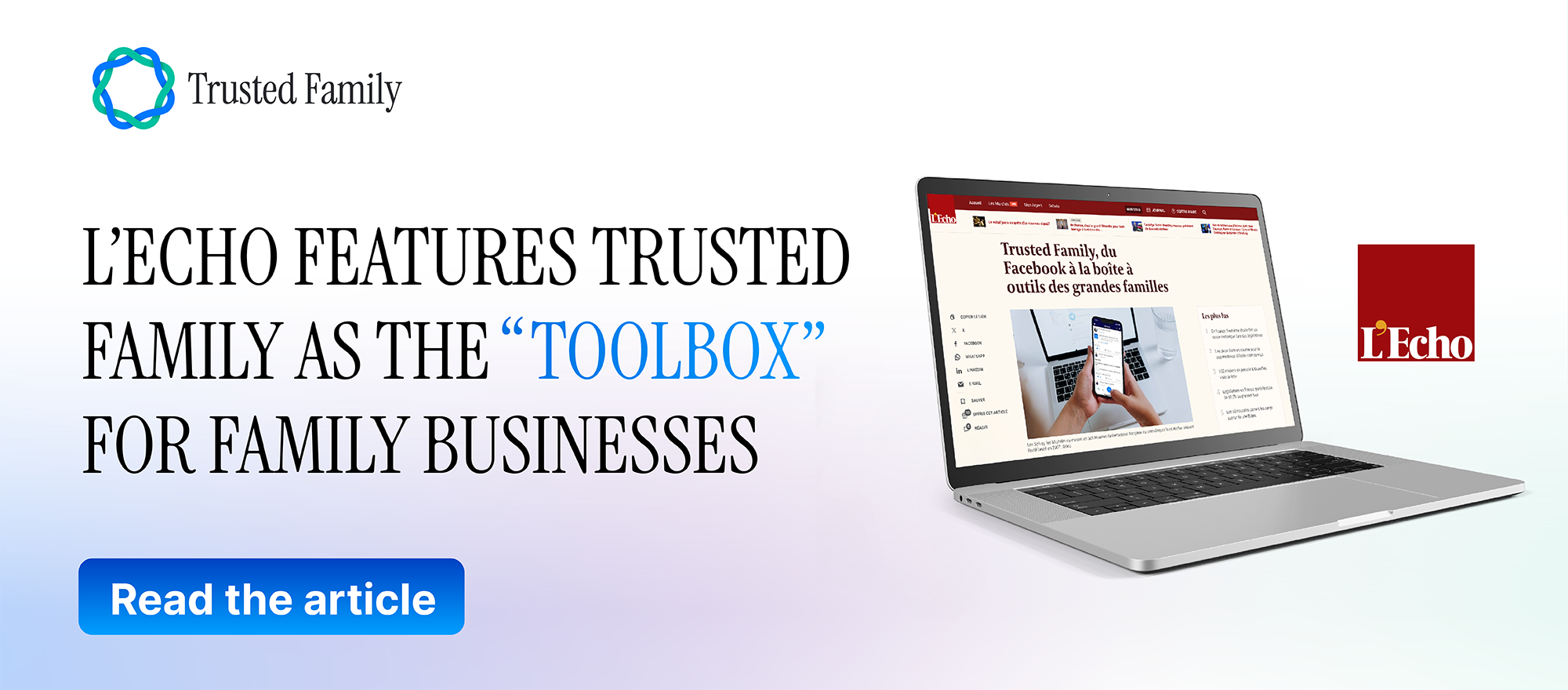 L’Echo features Trusted Family as the “toolbox” for family businesses