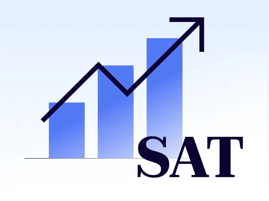 Vector image indicating an increase in SAT score