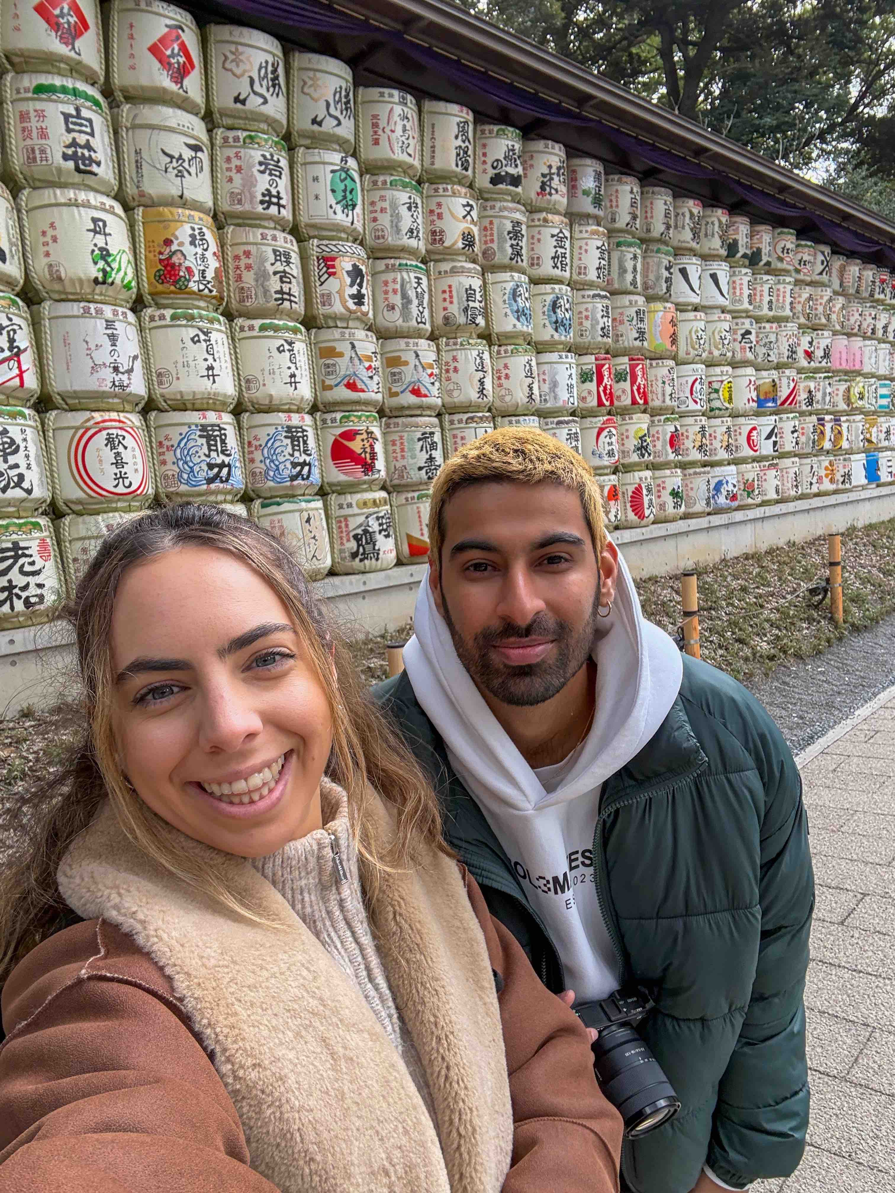 Nas and Alba from NALBA TRAVELS at the Meiji Shingu Shrine in Tokyo Japan