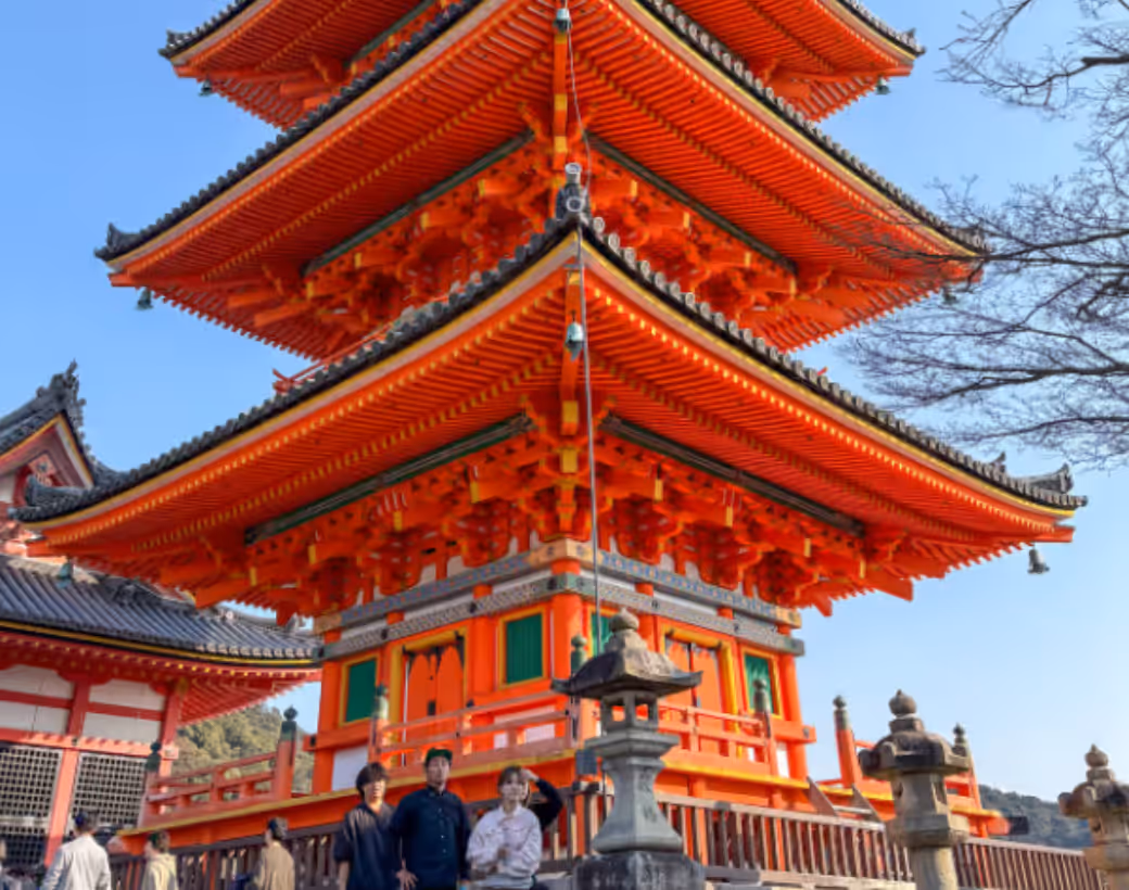 A red pagoda in Japan