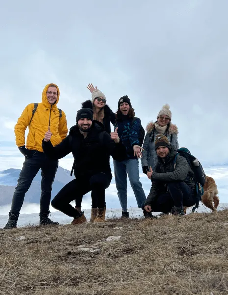 BrainDonors team members spending time in a scenic nature environment.