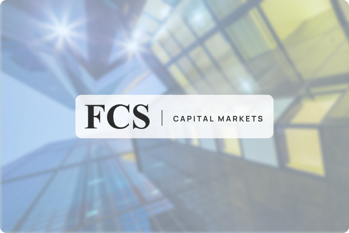 FCS capital logo with an image background