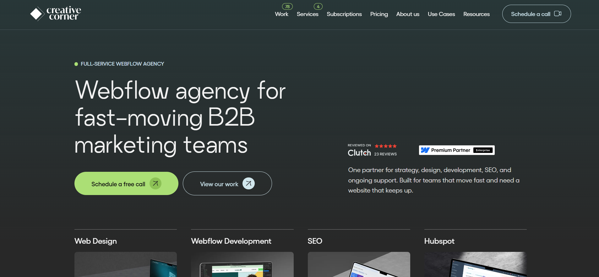 CreativeCorner - front page visualization