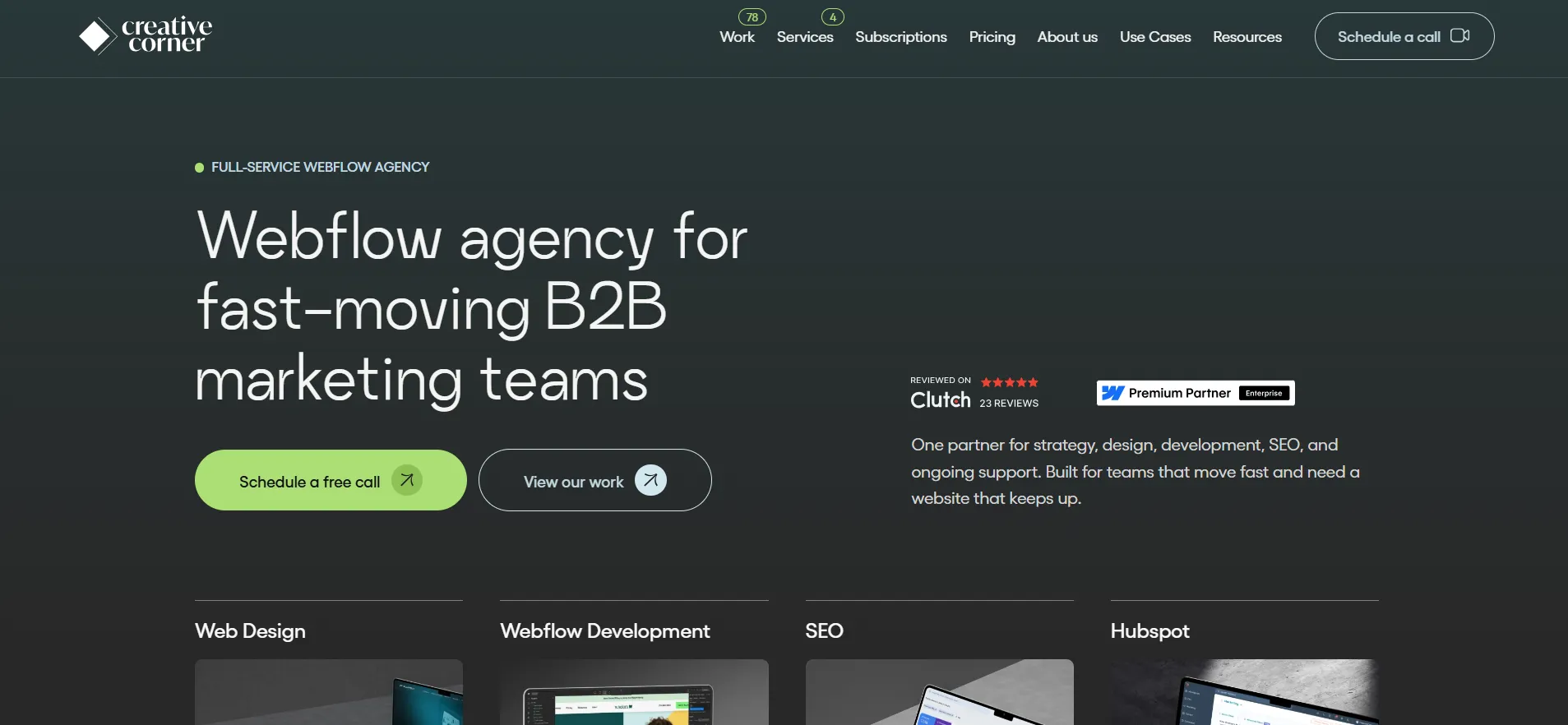 CreativeCorner - front page visualization