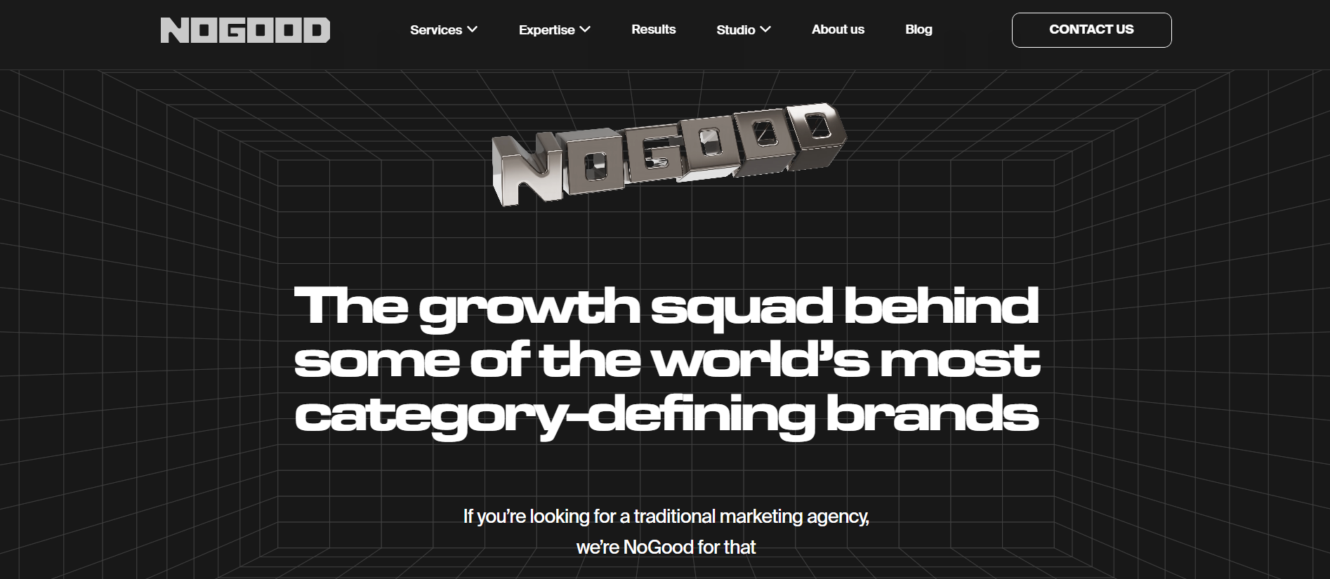NoGood agency front page screenshot