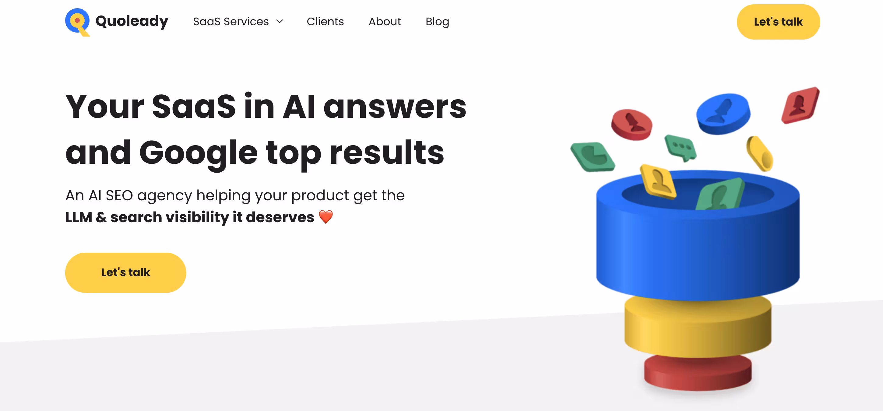 Quoleady B2B SaaS and Tech Agency (homepage)