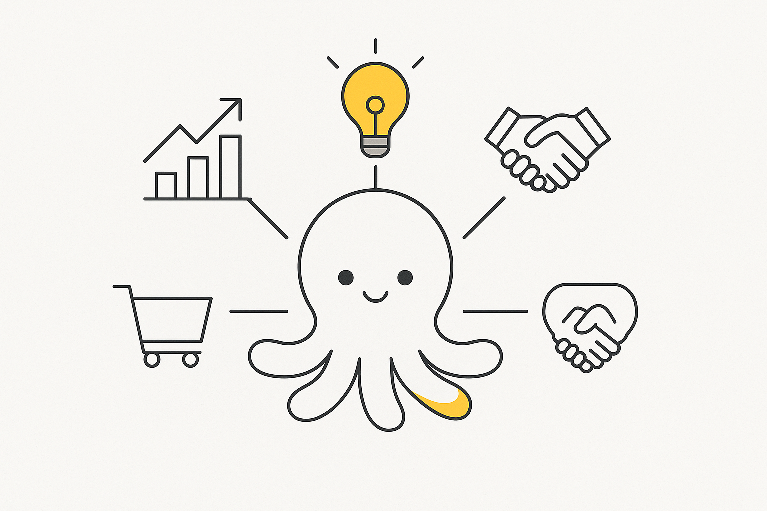 A cheerful onigiri illustrates how the octopus mindset helps you succeed in B2B product management
