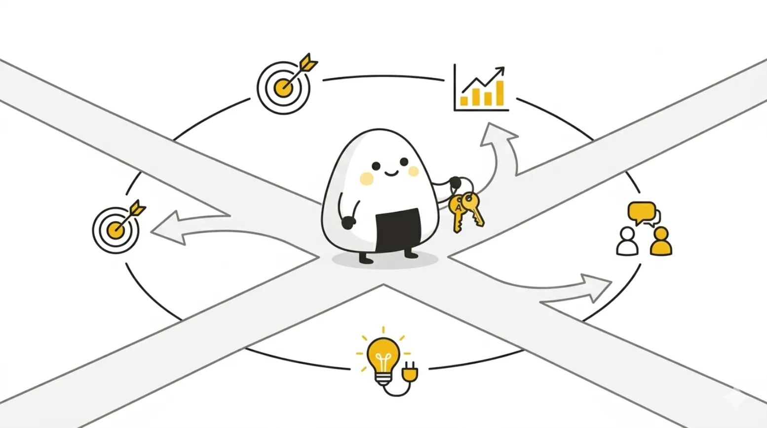 A collaborative, empowered product team working together in a modern office space, using a digital whiteboard to map out customer outcomes and product strategy.
