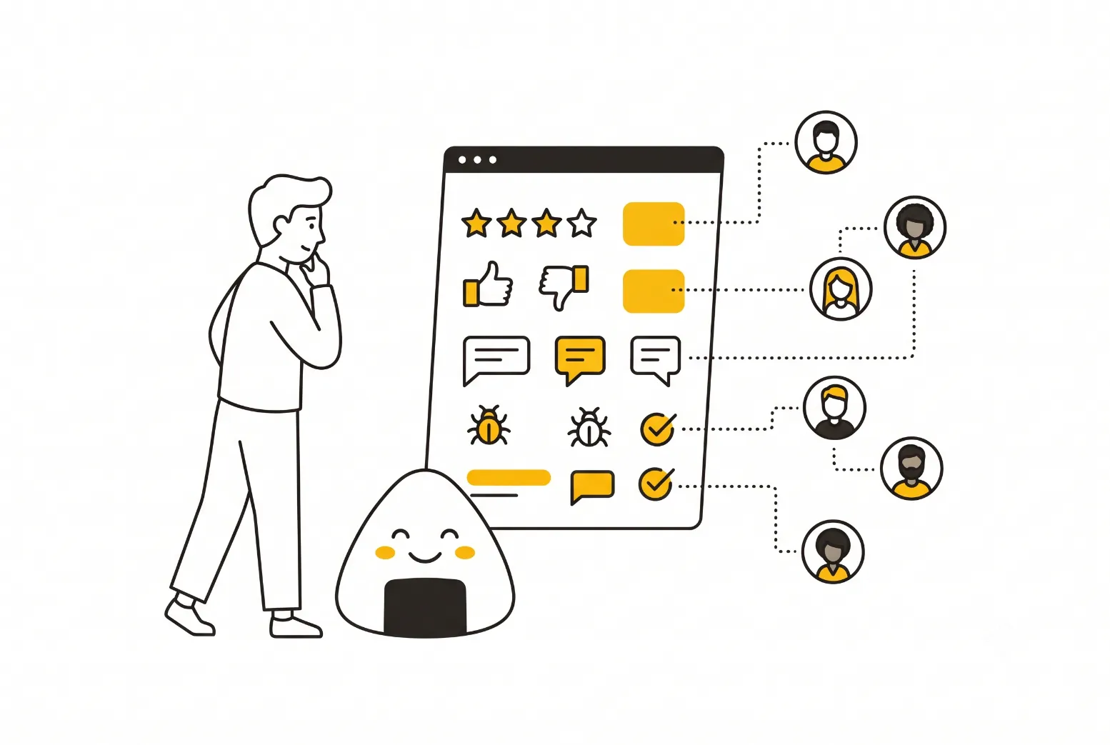 Product manager reviewing beta testing feedback from external users