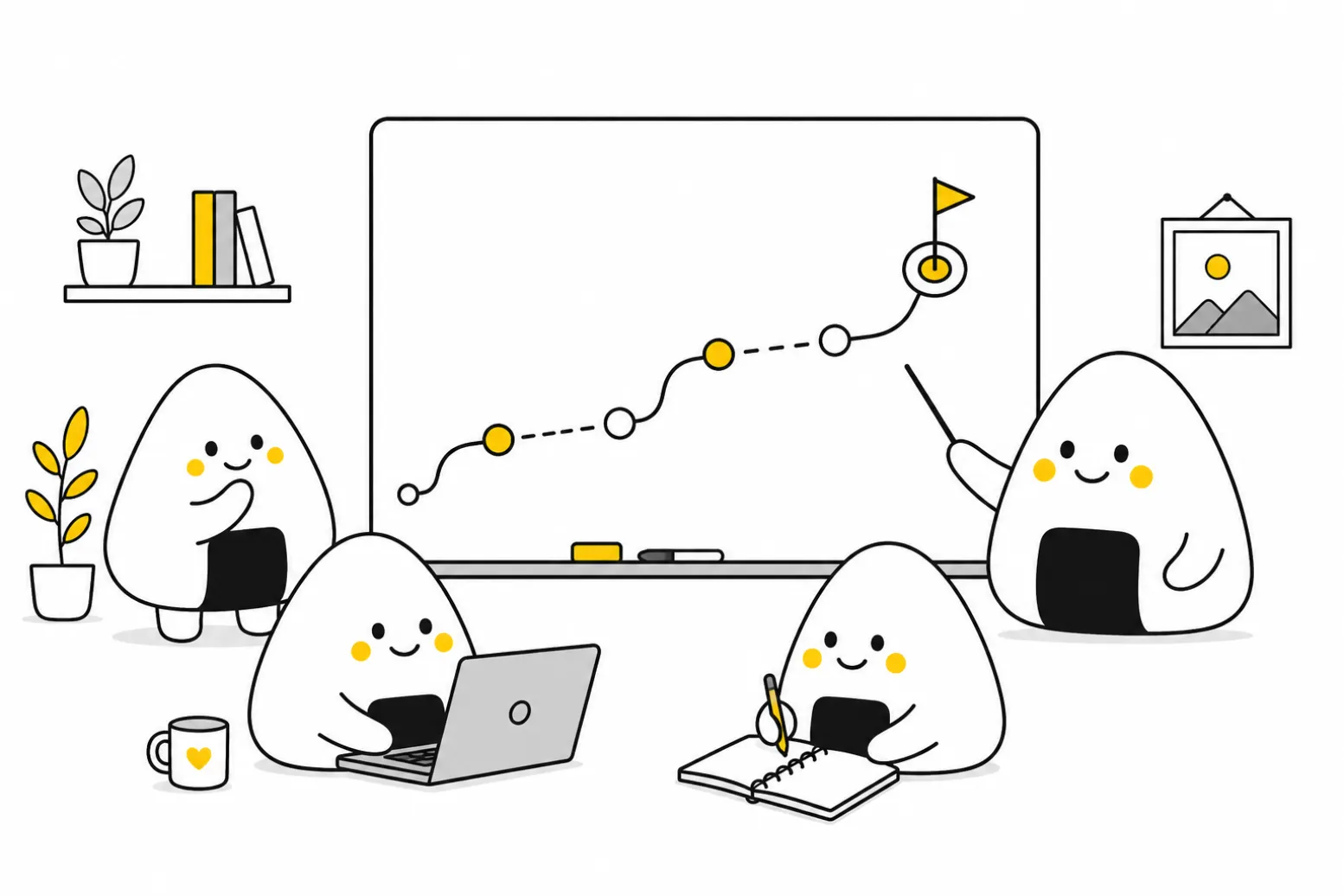 Product team reviewing an MVP roadmap on a whiteboard