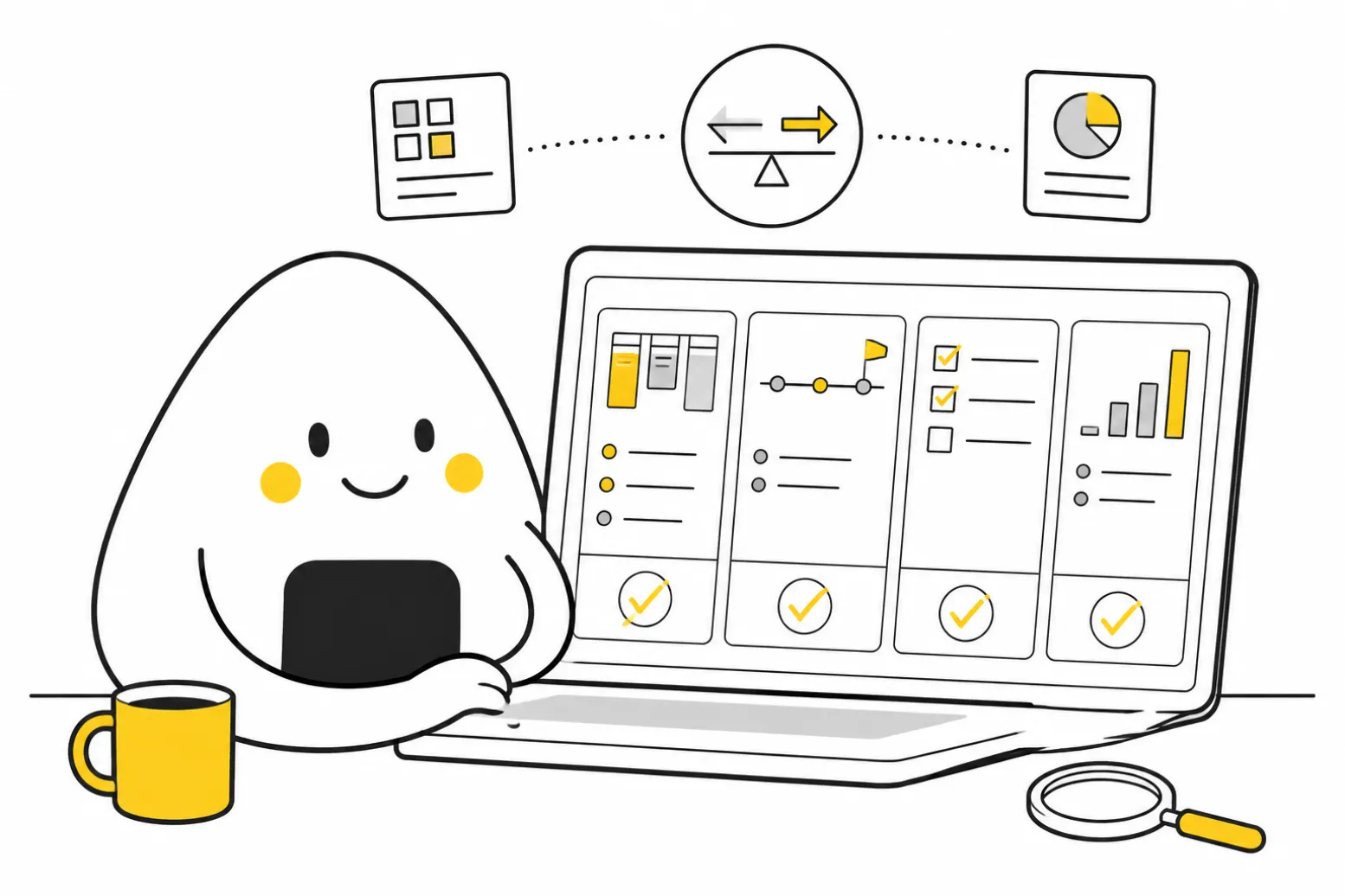 Product manager comparing product management tools on a laptop dashboard