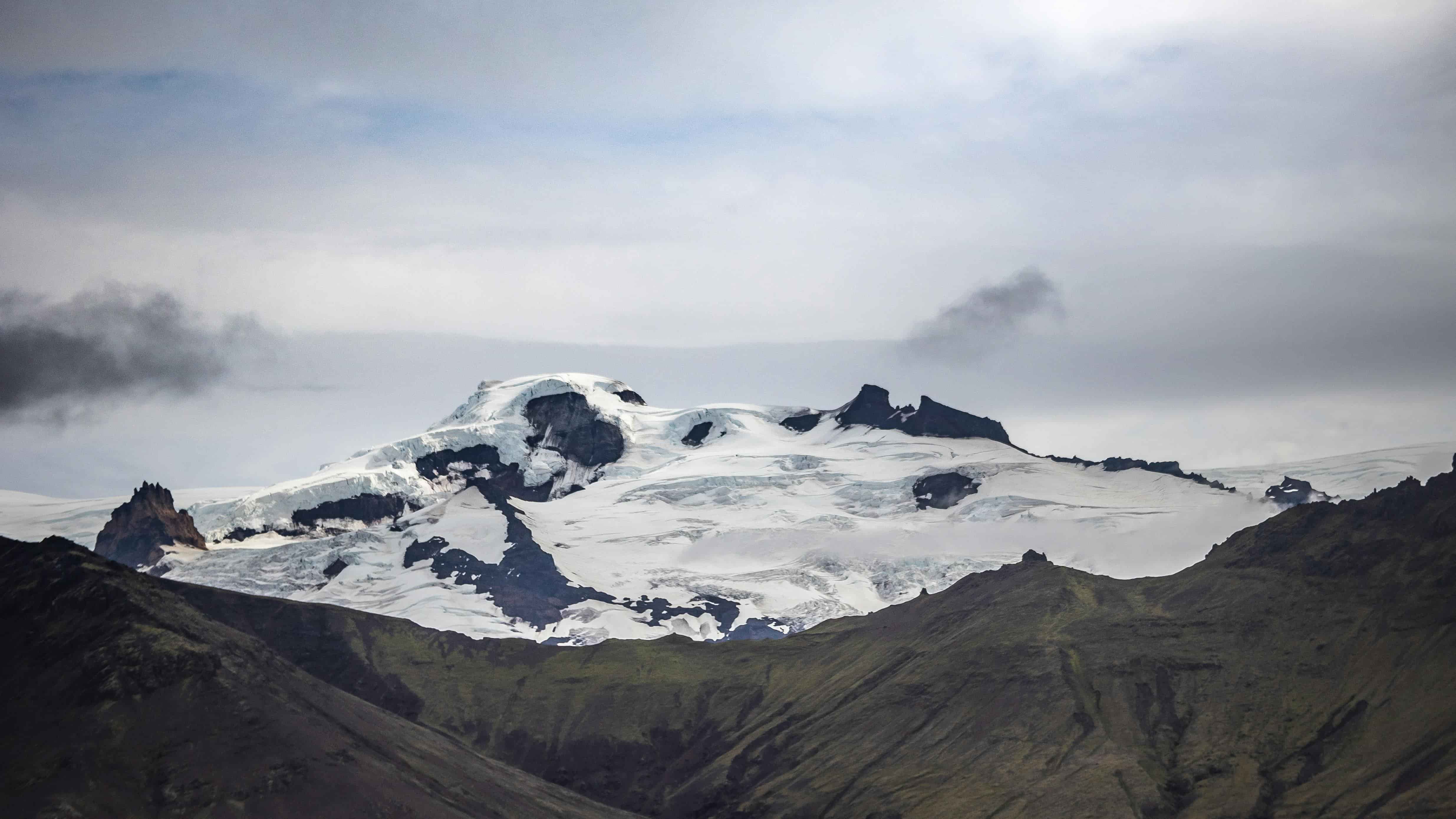 Eyjafjallajökull glacier in southern Iceland, the ice cap covering the volcano famous for its 2010 eruption