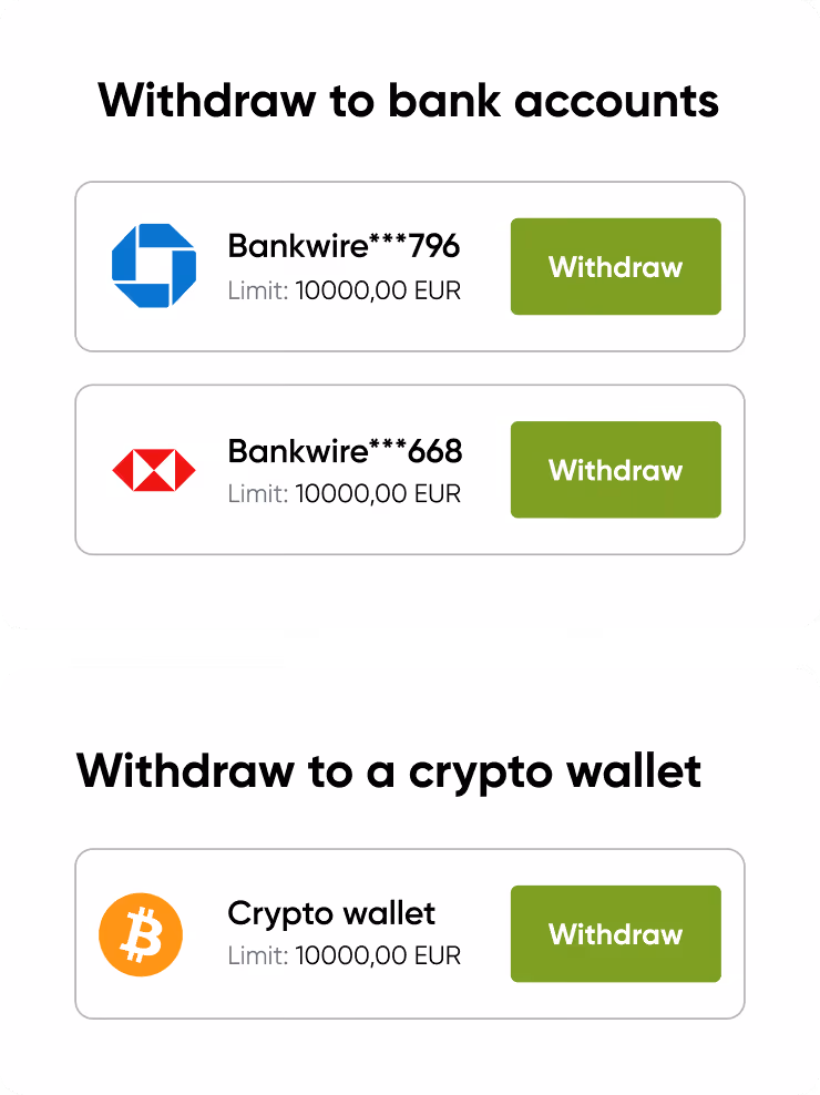 withdraw crypto to bank accounts