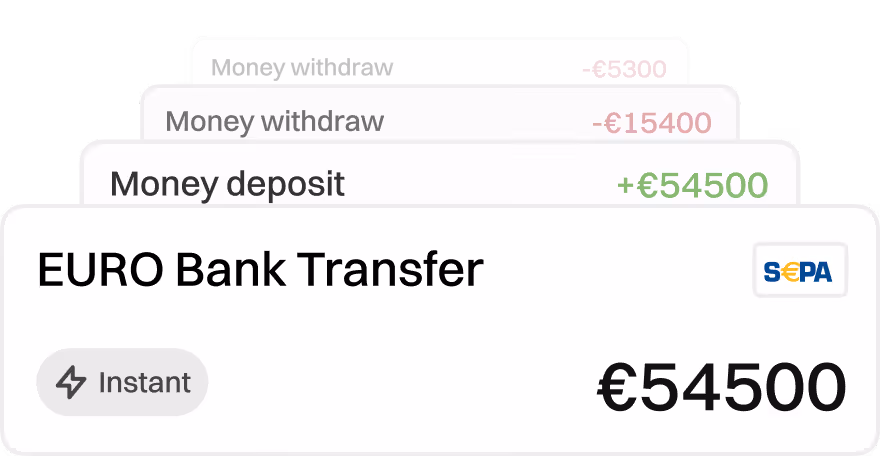 all kinds of transfers: sepa and swift