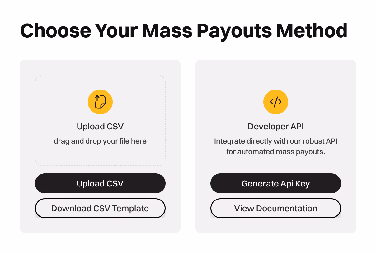 setup for crypto mass payouts