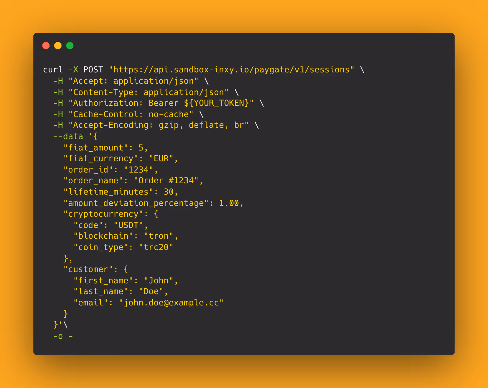 inxy platform code for integration
