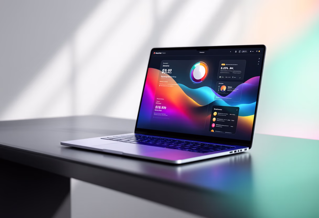 [interface] image of a laptop with software interface (for an ai marketing tech company)