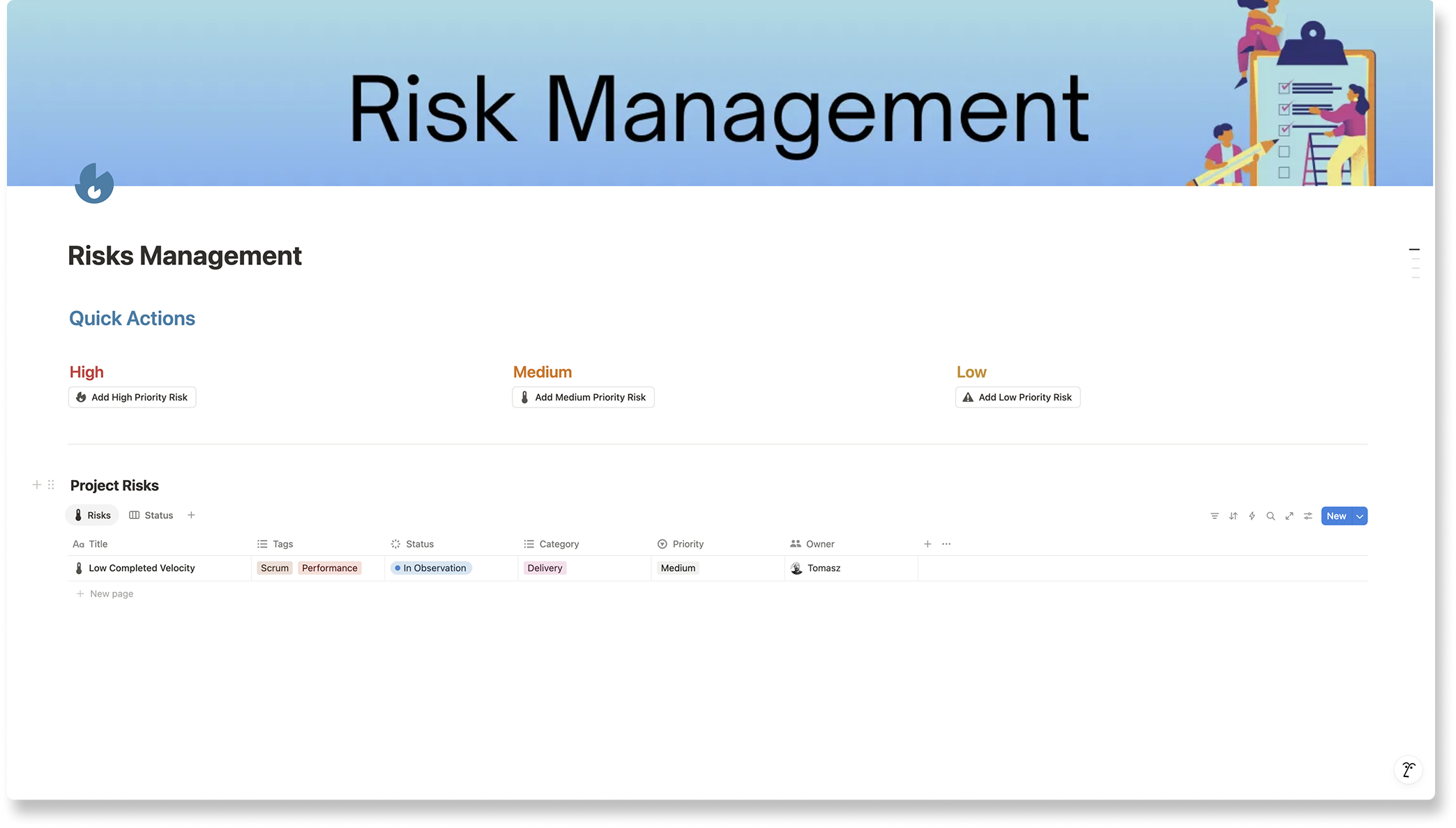Second Brain - Risk Management Notion Template