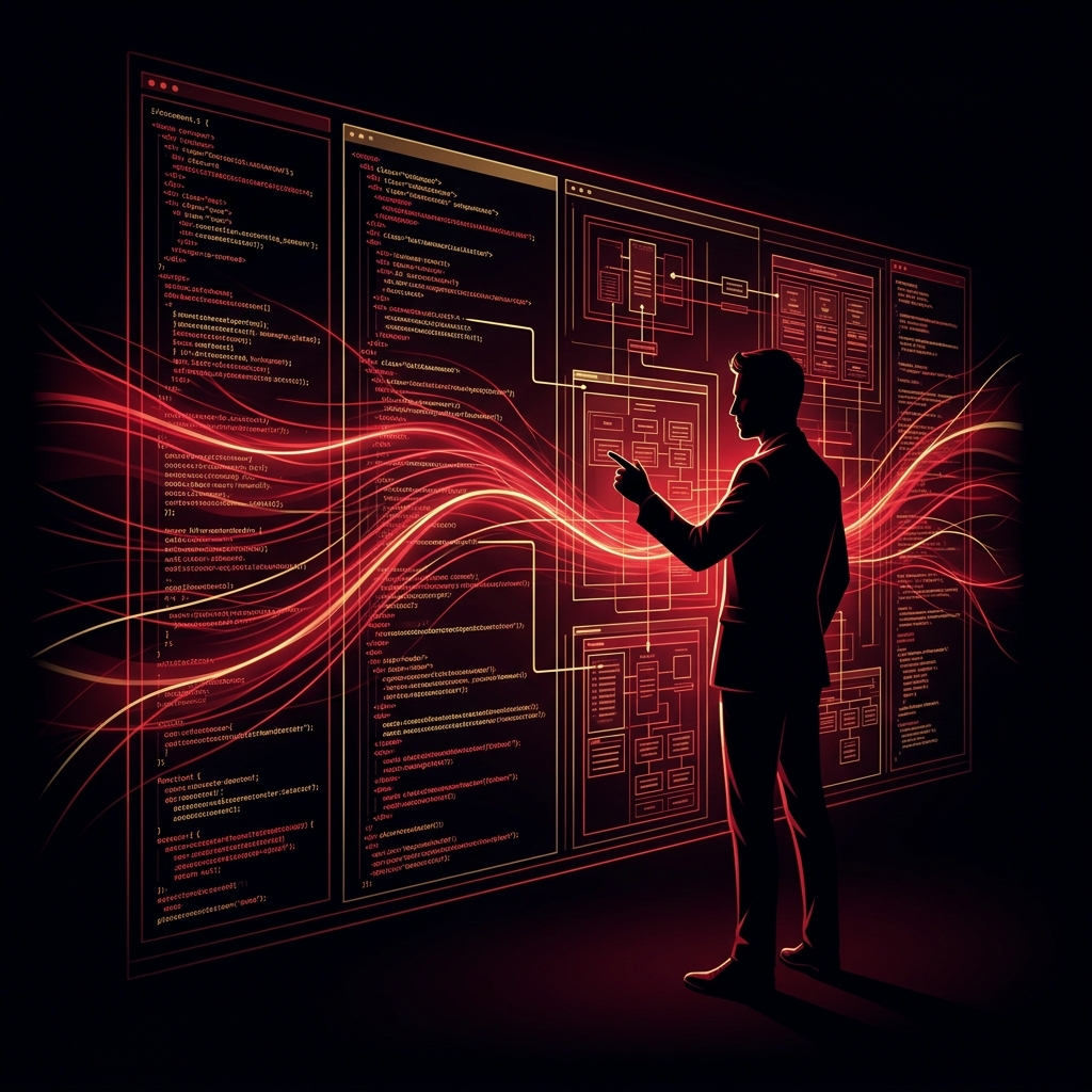 Developer analyzing project architecture and code quality