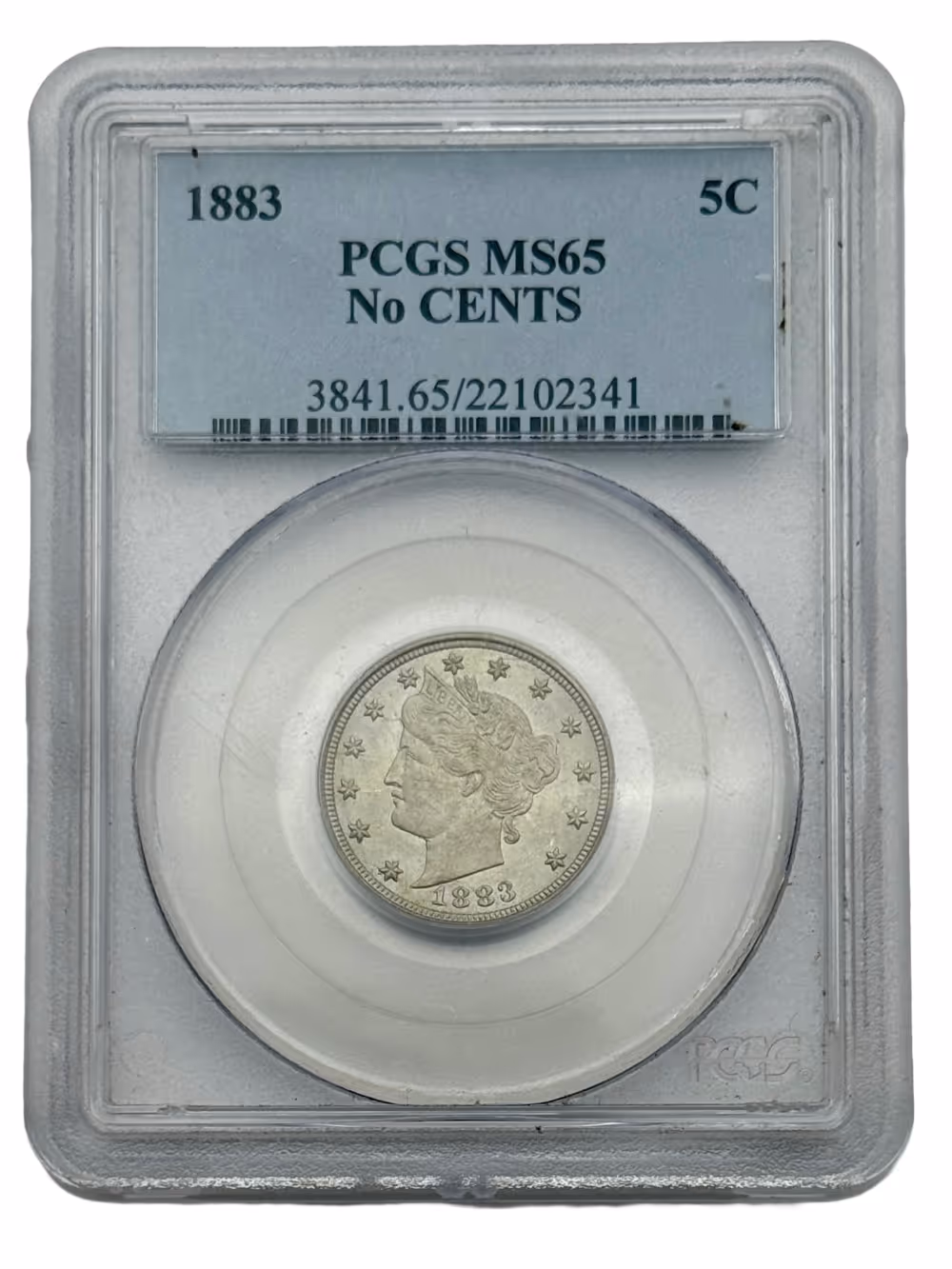 1883 "No Cents" V Nickel, PCGS MS65, Gem Uncirculated. Type Coin.