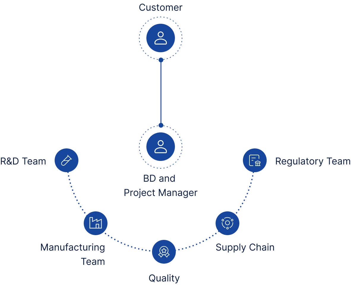 Diagram illustrating the various stages of the project management process, highlighting key phases and their interconnections.