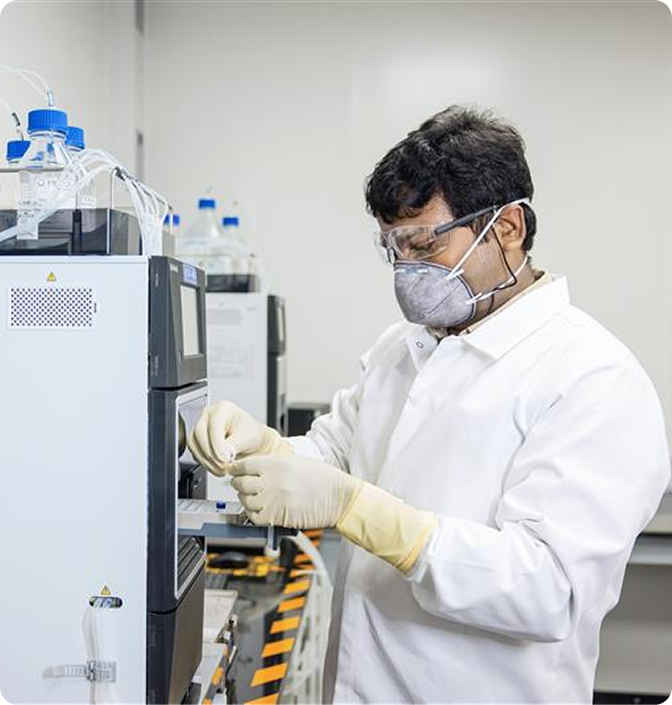 Precision laboratory equipment used for custom synthesis of specialty chemicals