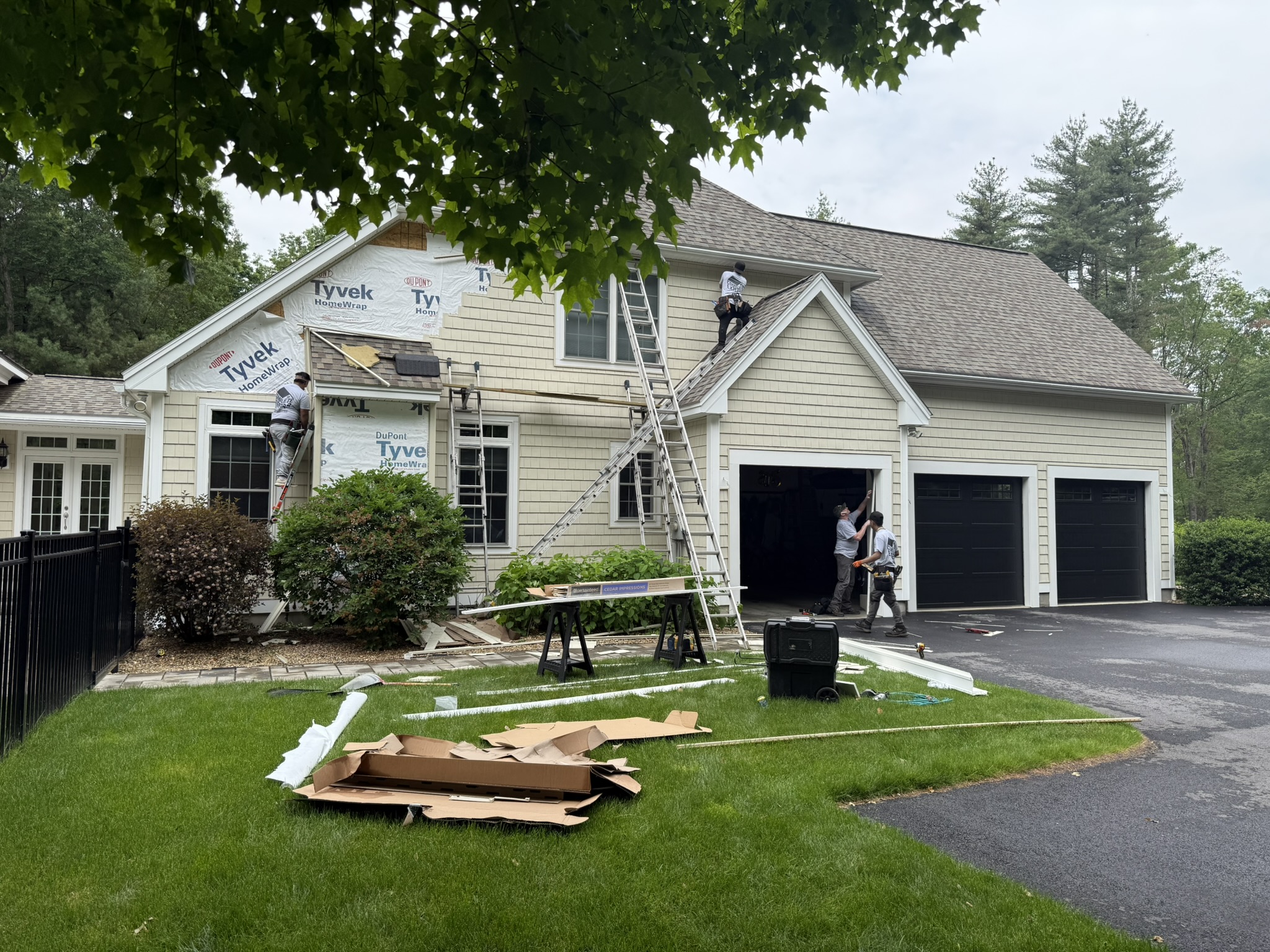 Expertly Done Vinyl Siding Installation in Progress by Complete Exterior 