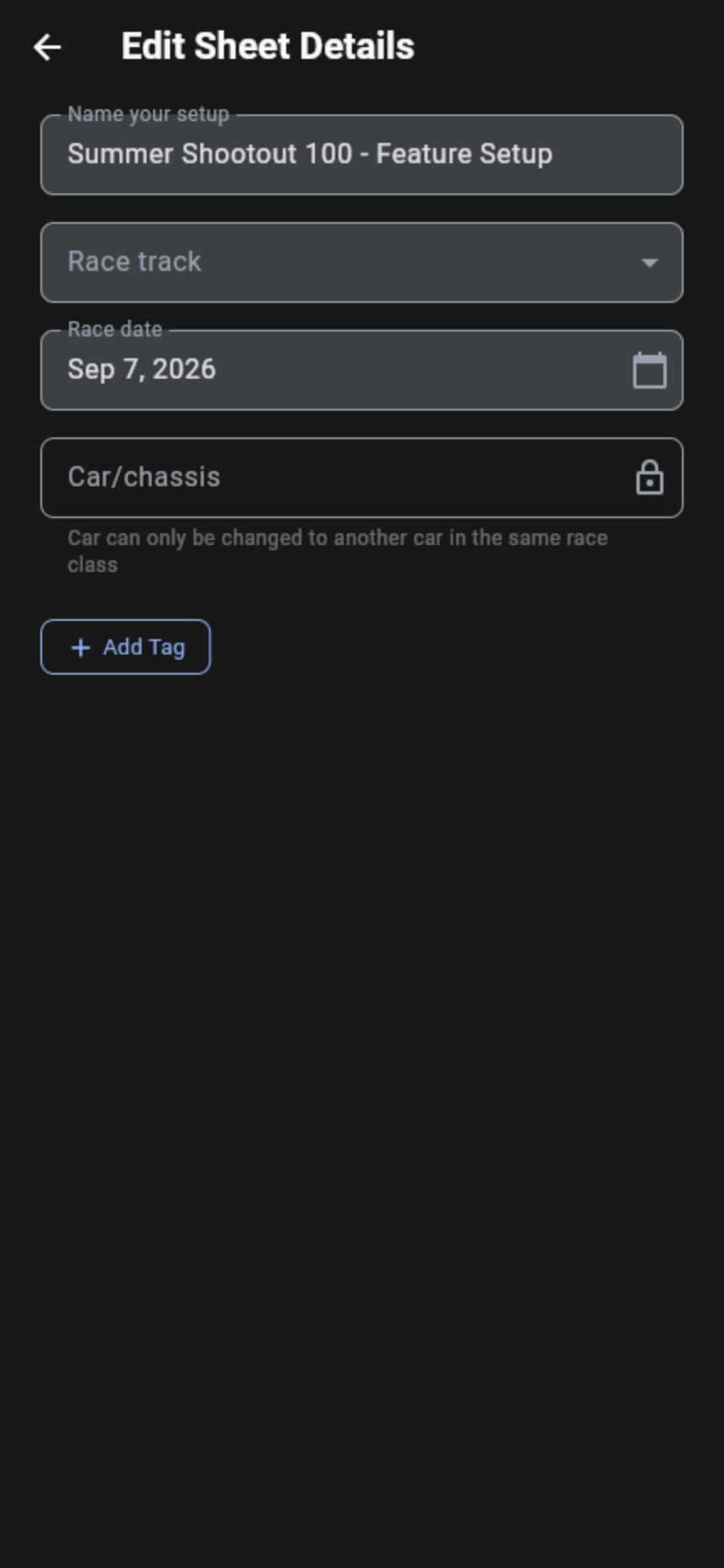 Configure Setup Fields screen with per-category toggles, drag reordering, and custom labels