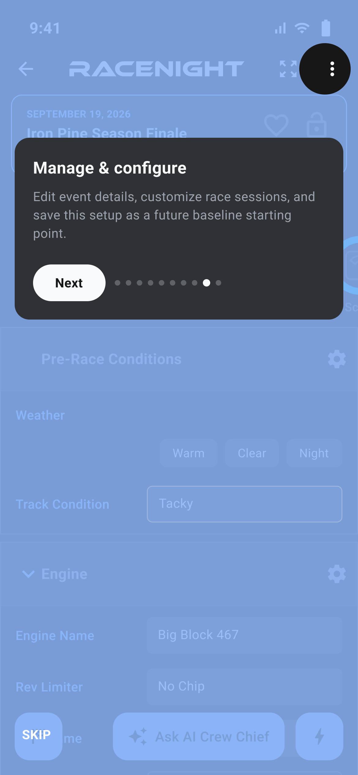 Tip on the 3-dot menu: Manage & configure
